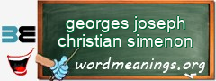 WordMeaning blackboard for georges joseph christian simenon
